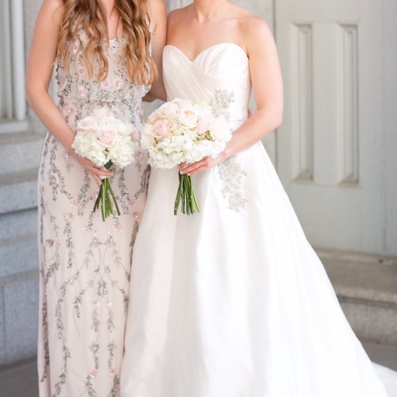 Adrianna Papell Floral Beaded Blouson Dress - 2 - Picture 5 of 5